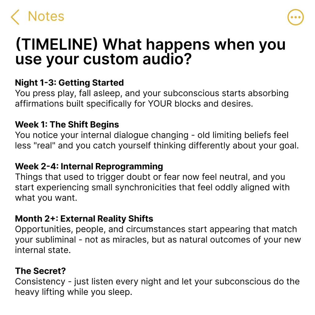 Custom-Tailored Subliminal Audio (8 hours)